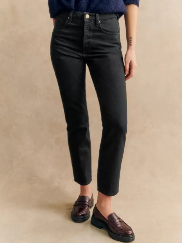 Button Fly Black Denim