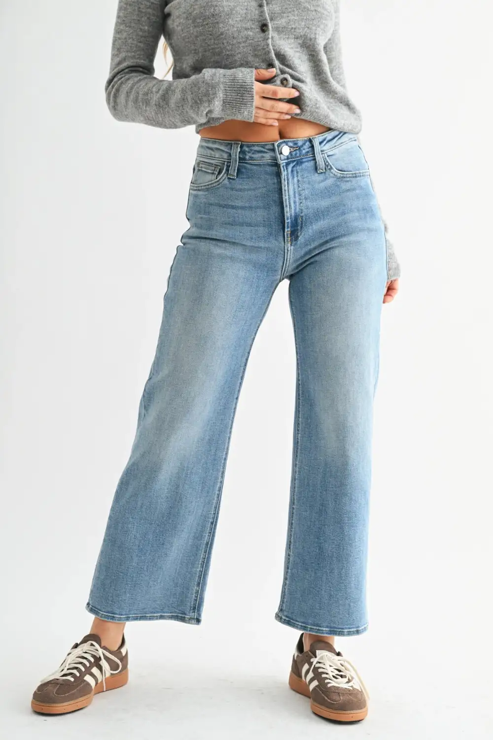 Classic Wide Leg Denim Jeans
