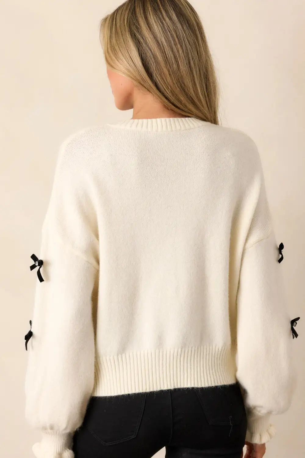 Drifting Thoughts Ivory Crew Neck Sweater