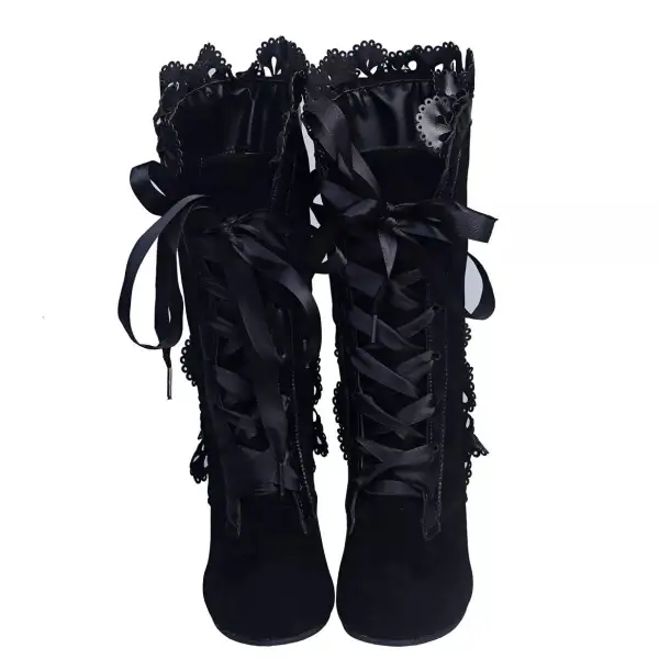 Modern Lace-Up Block Heel Boots