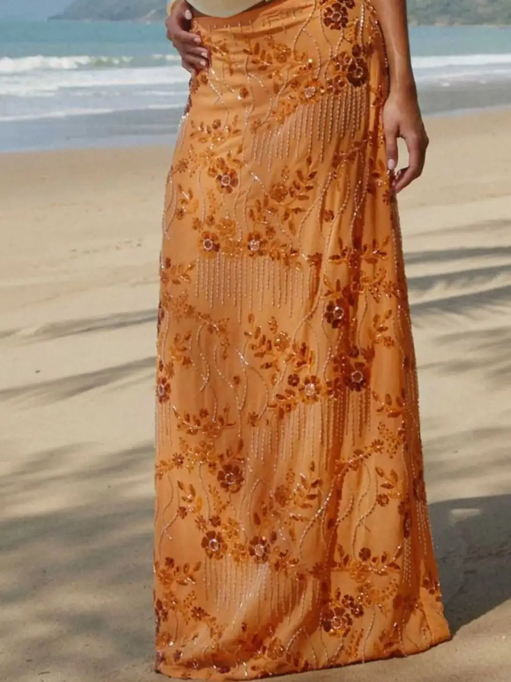 Soft Lace Sequined Skirt