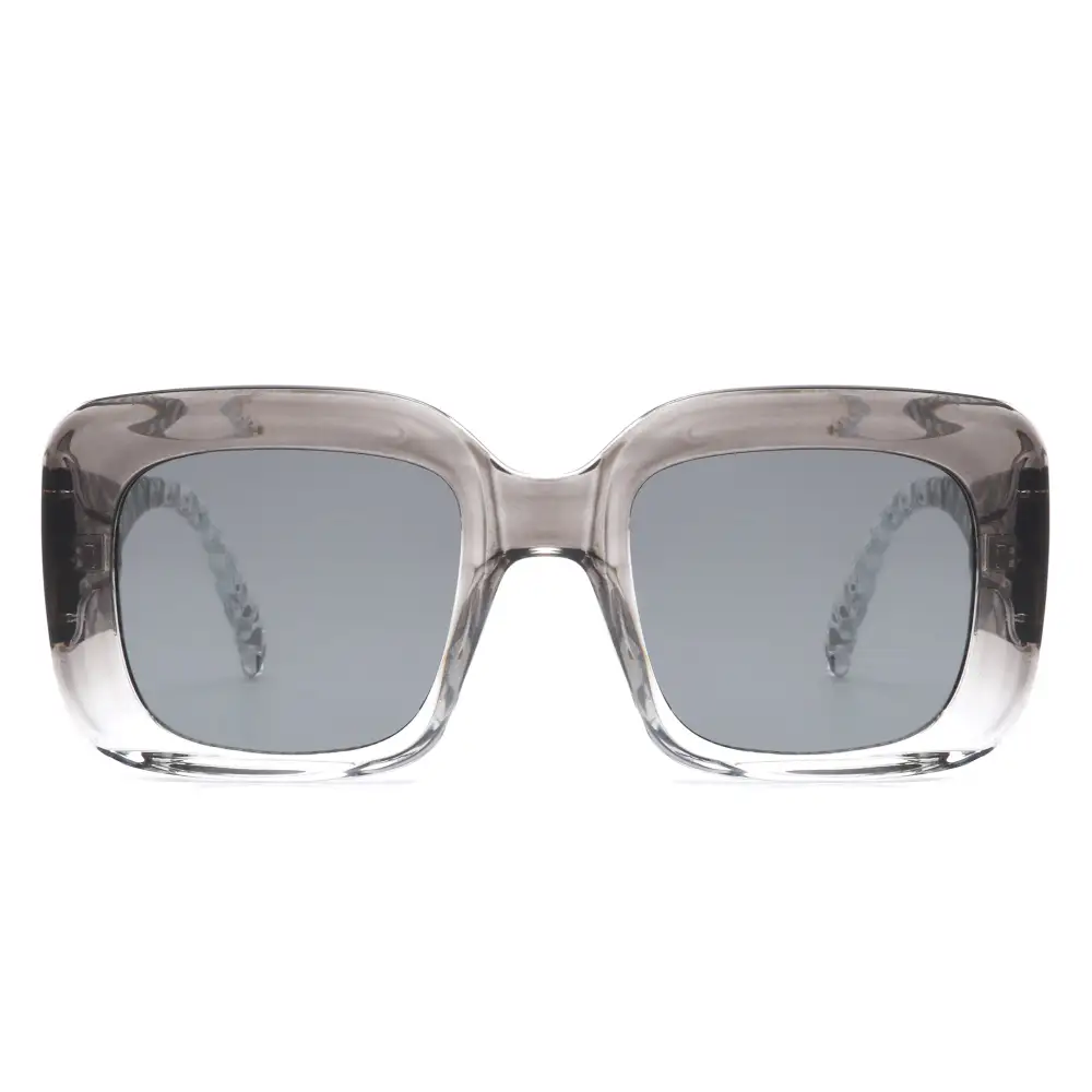 Wide Square Flat Top Frame Sunglasses