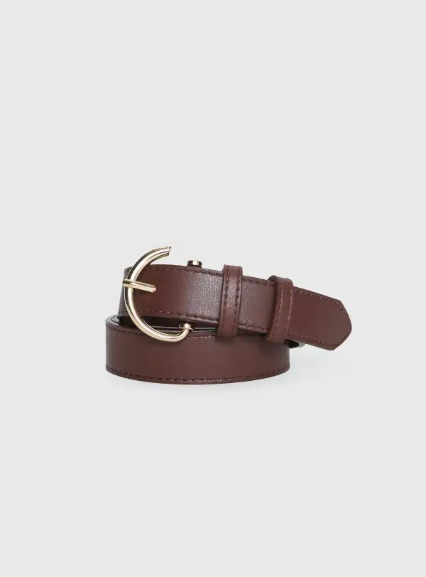 Lounge Buckle Faux Leather Belt