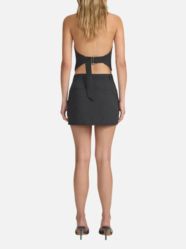 Mid-Rise Mini Skirt With Belt