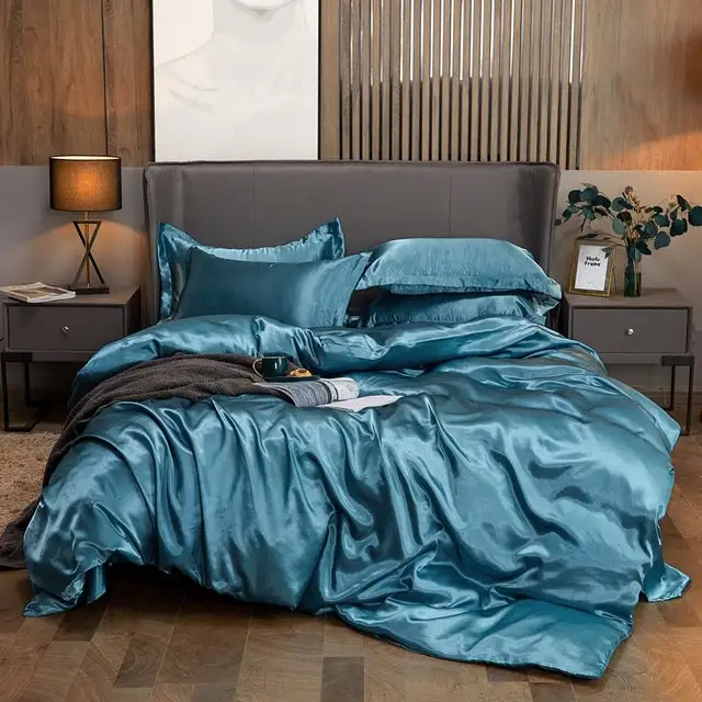 Bedding Set Solid Color Luxury Bedding Kit Rayon Satin Duvet Cover Set Twin Queen King Size Bed Set 2pcs/3pcs/4pcs - Bedding Set