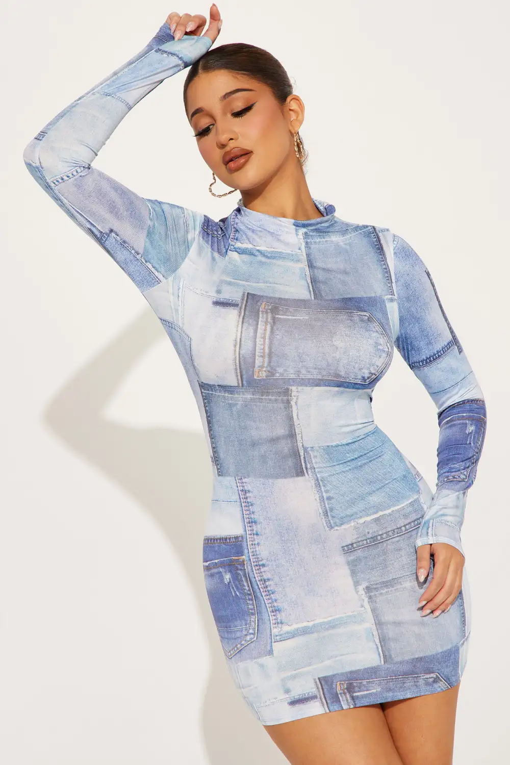 Denim Demeanor Mini Dress - Denim