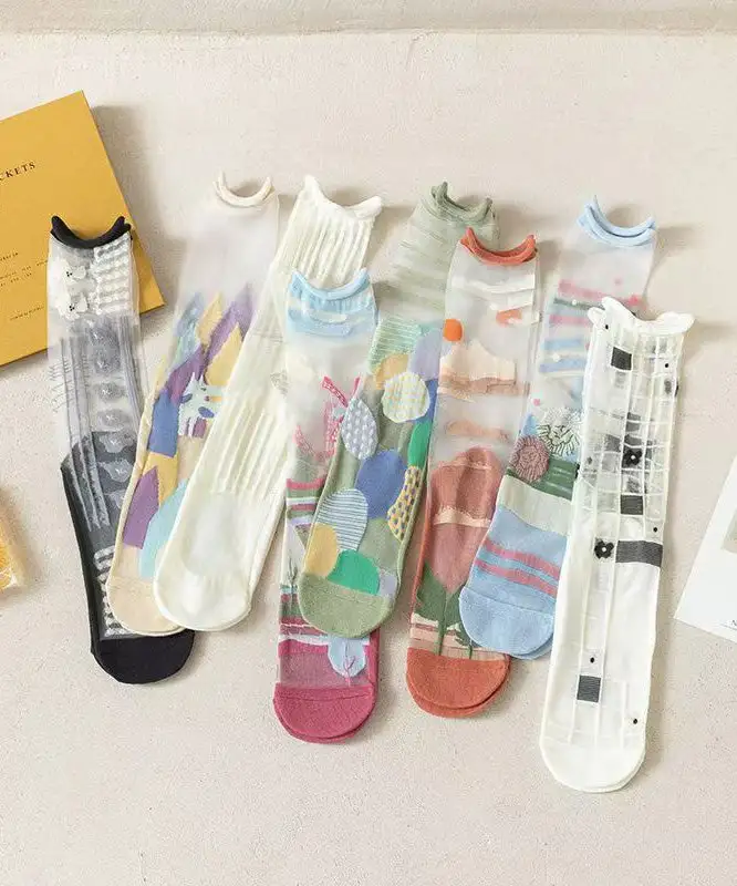 Jacquard Mesh Thin Socks