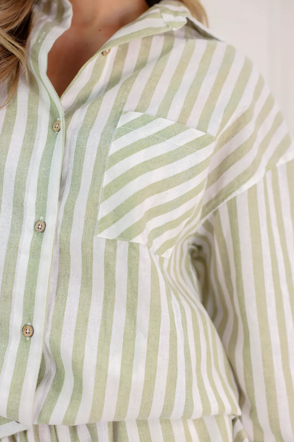 Relaxed Button Front Woven Set