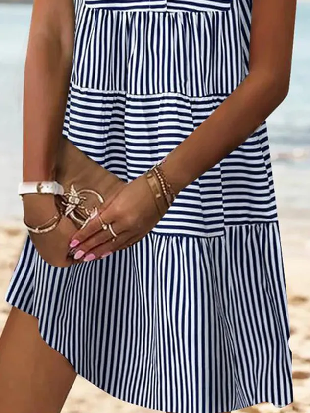 Casual Striped Loose Dress