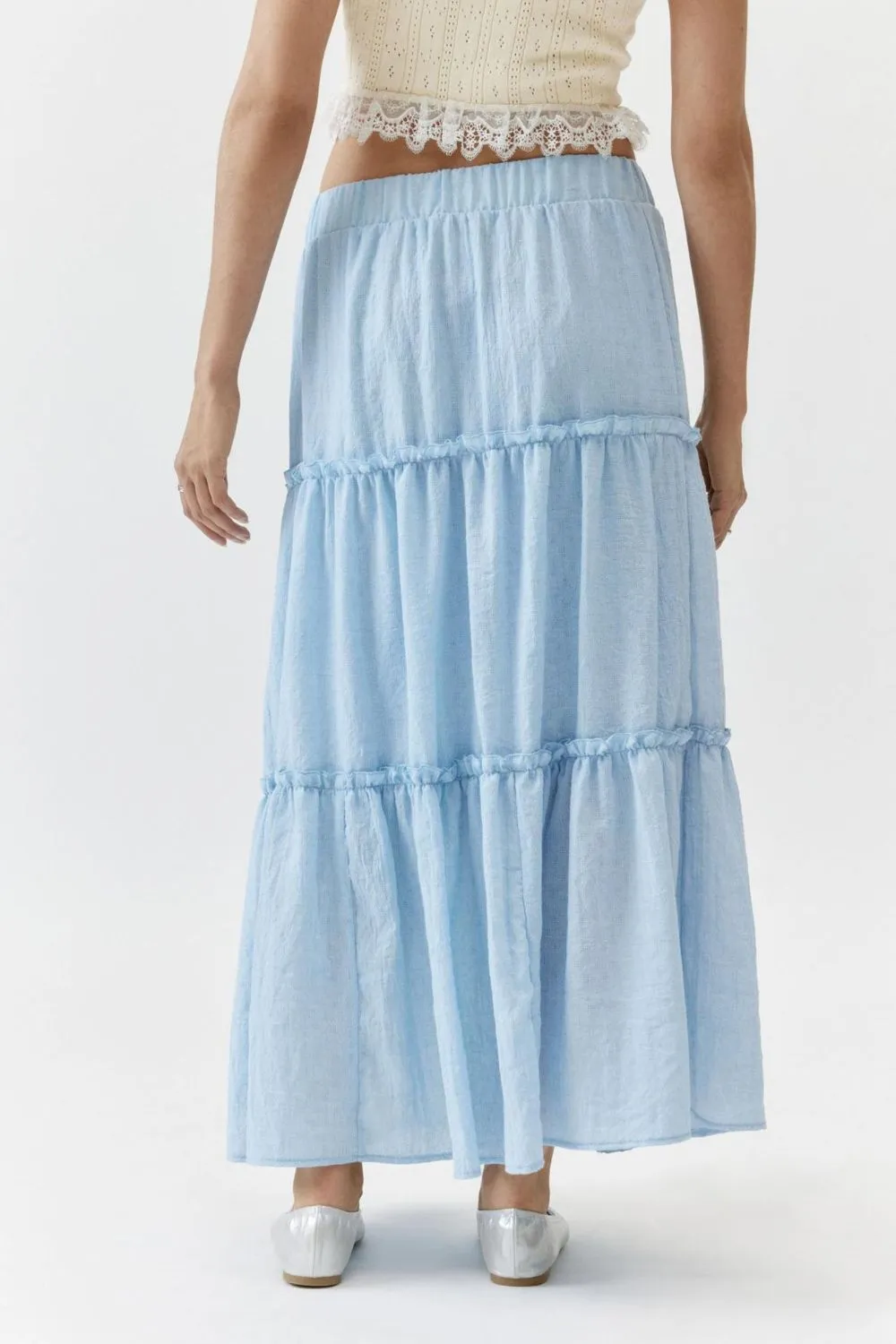 Frill Elastic Waist Mystique Skirt
