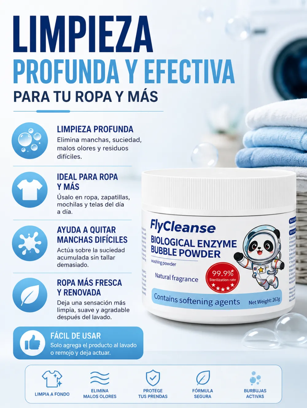 Biological enzyme bubble powder