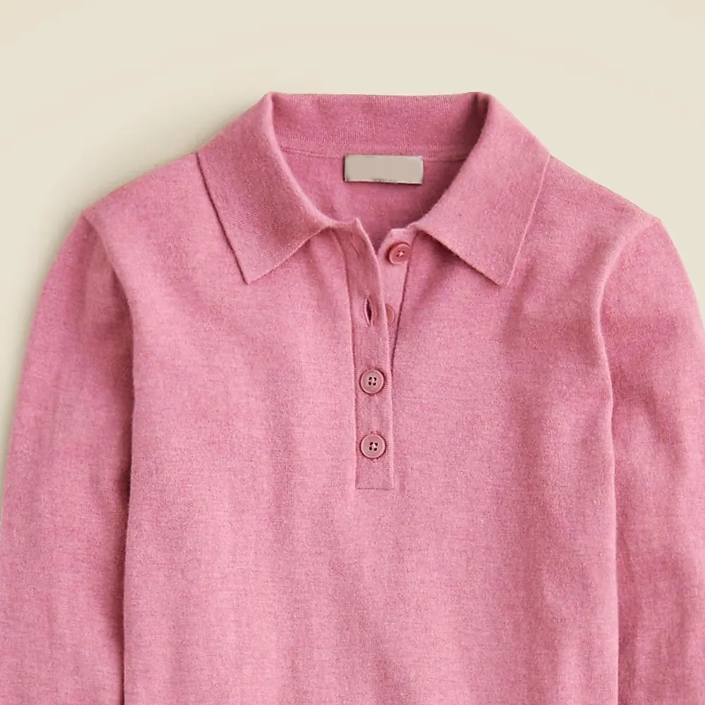 Cashmere-Blend Long-Sleeve Polo Sweaters