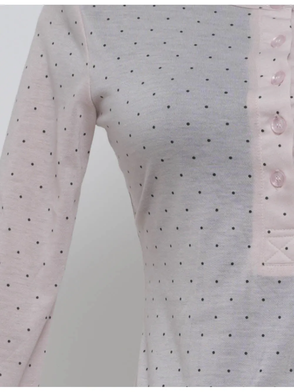 Chic Polka Dot Round Neck Long Sleeves Top