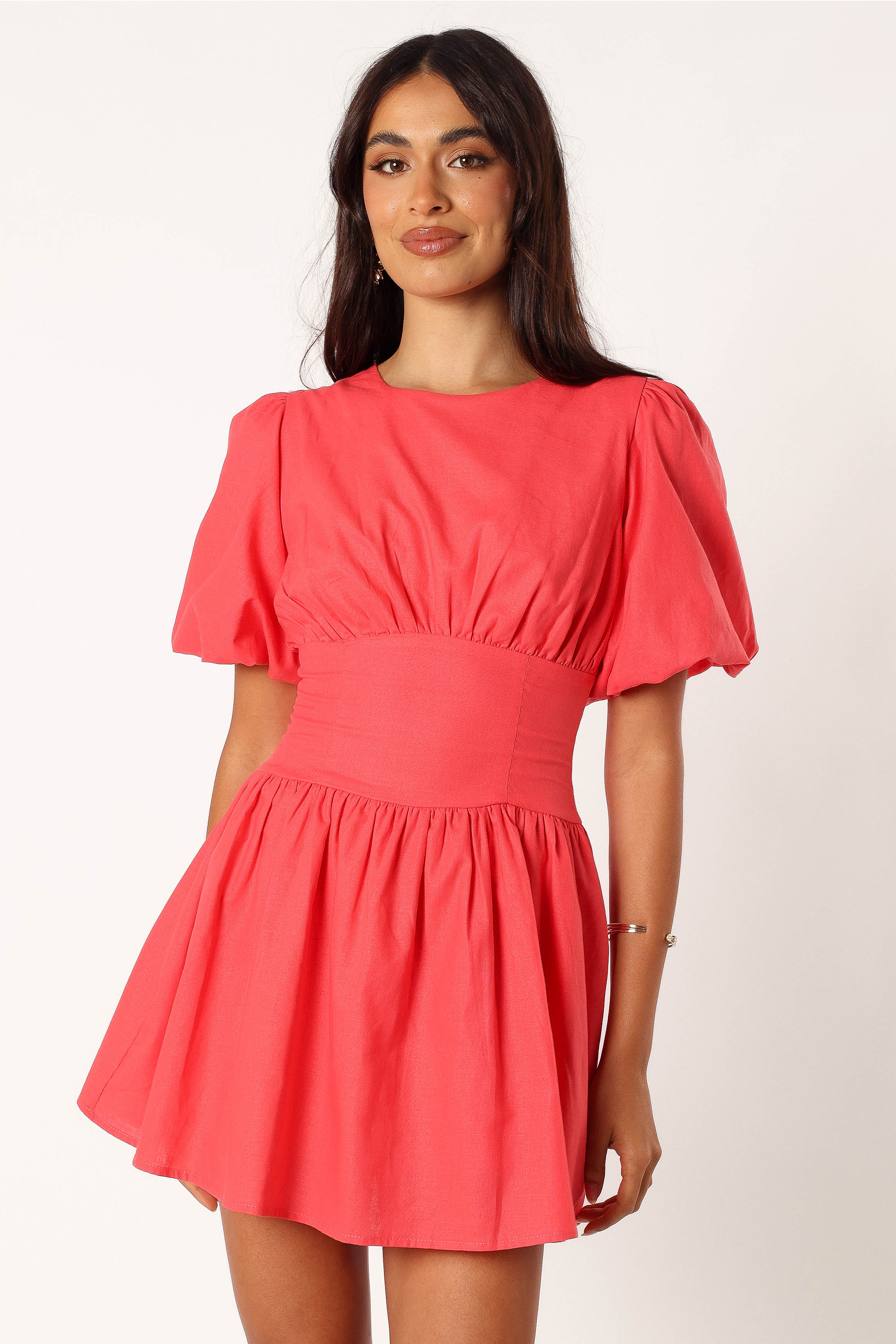 Alfie Mini Dress - Coral Red