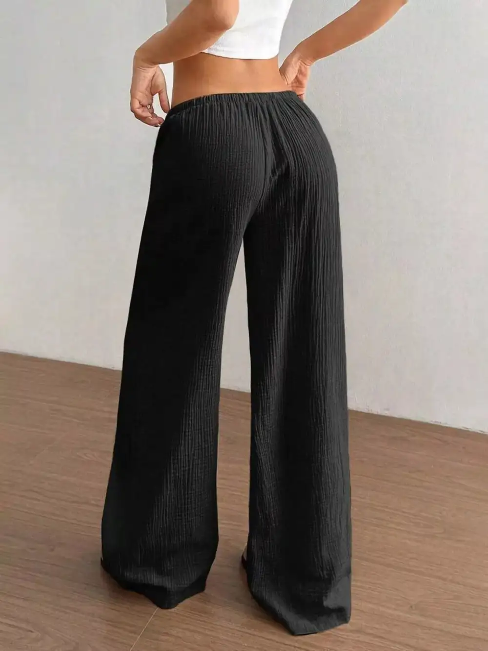 Full Size Drawstring Wide Leg Pants