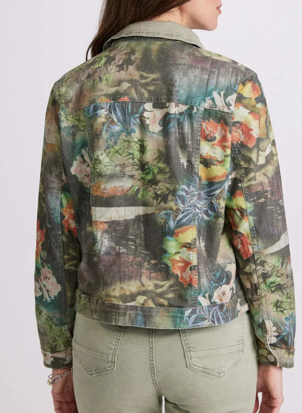 Retro Print Denim Jacket