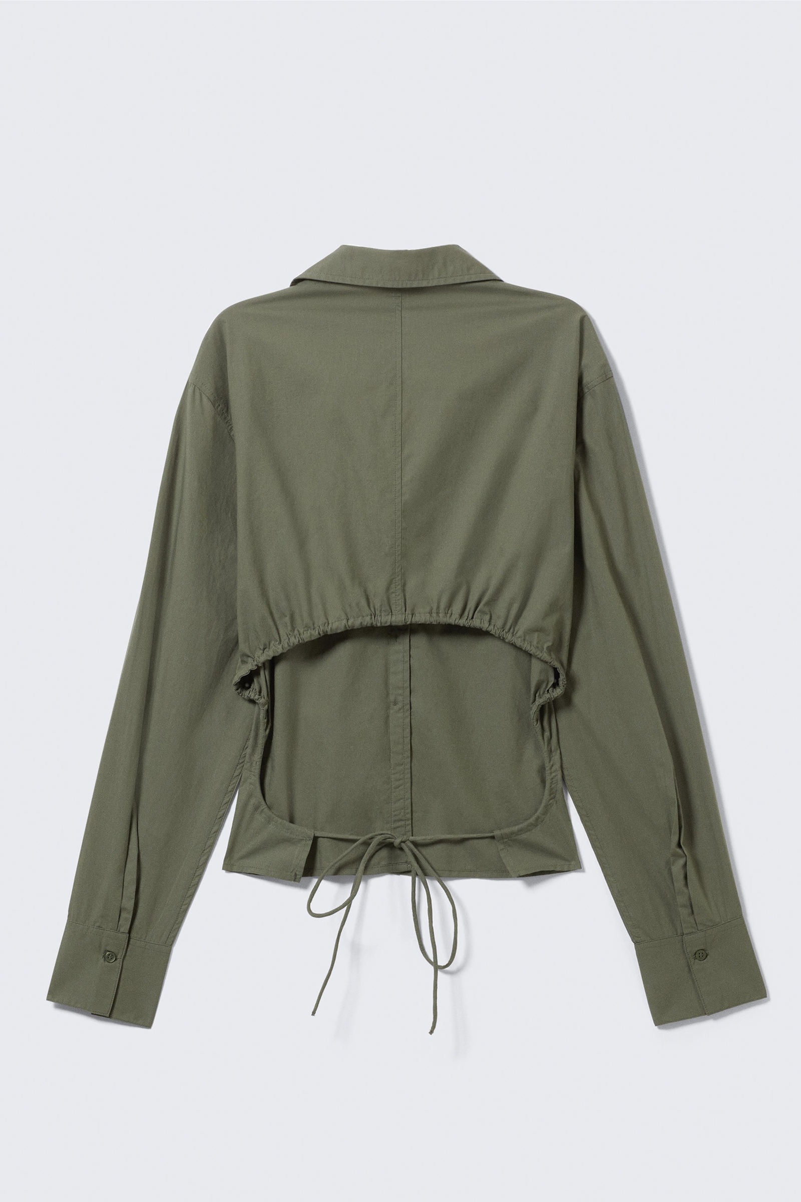 Cutout Back Drawstring Detail Shirt