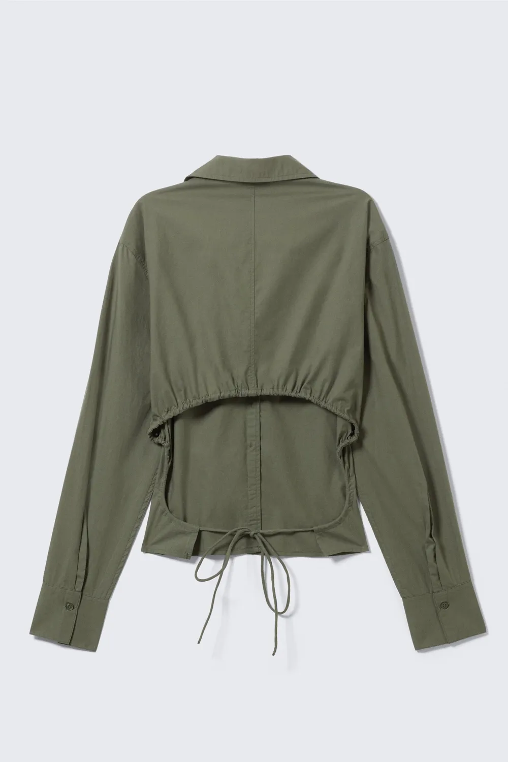 Cutout Back Drawstring Detail Shirt