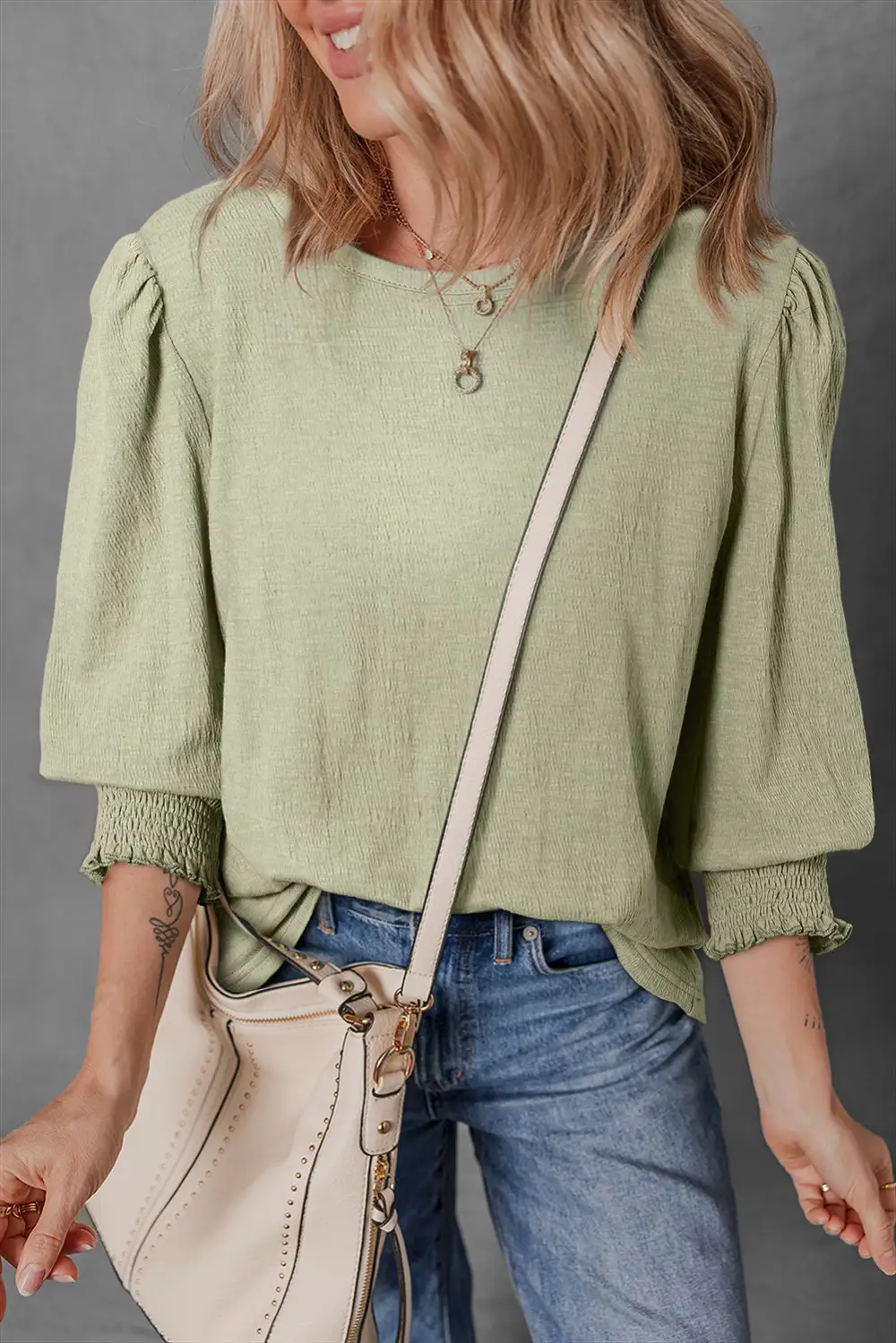 Half Sleeve Round Neck Blouse