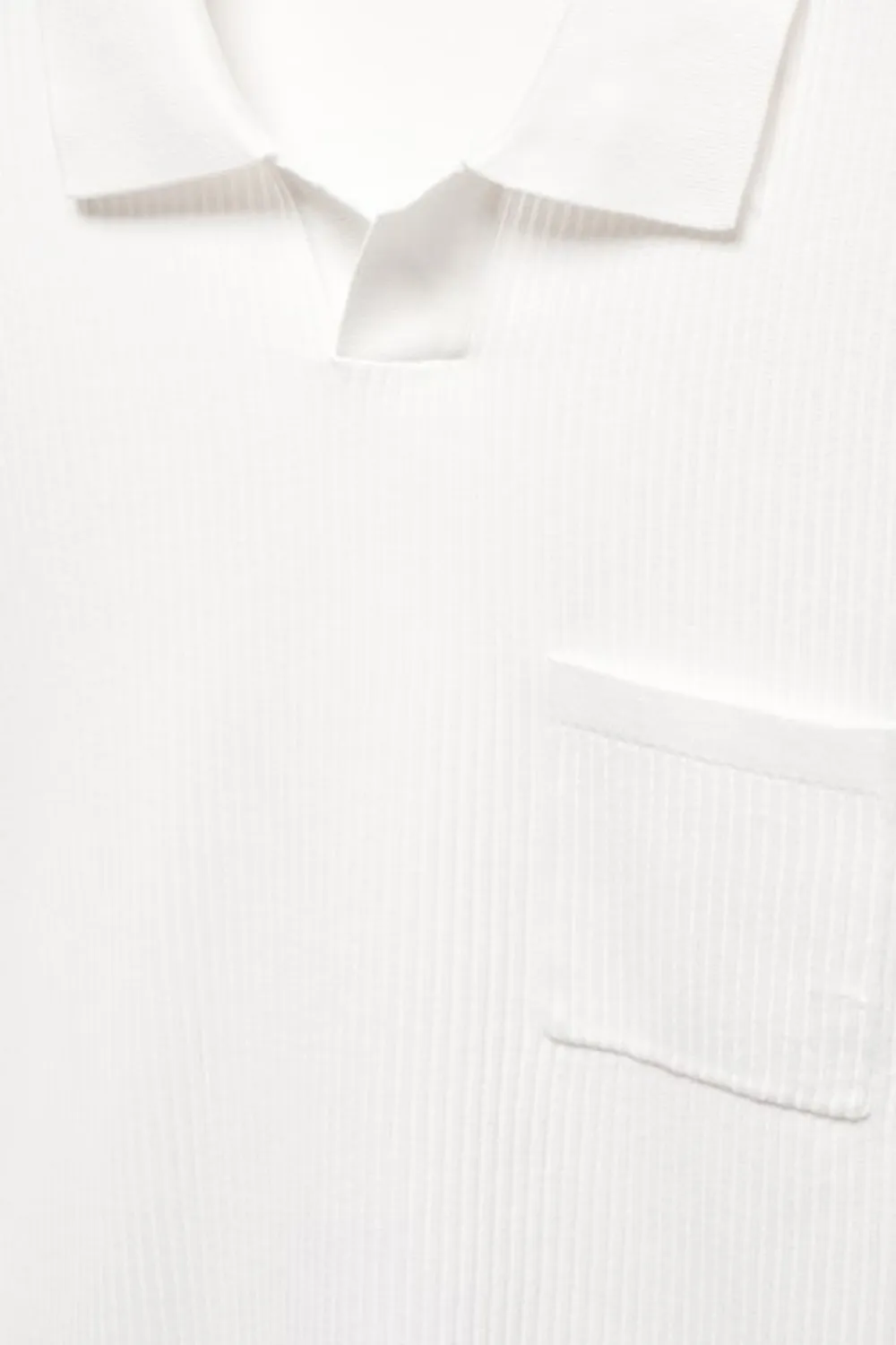 Short-Sleeved Ribbed Polo Shirt