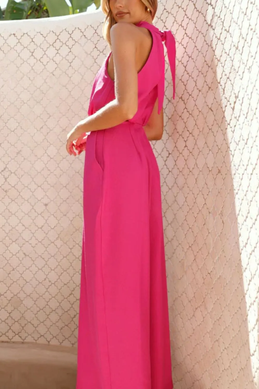 Refined Wide Leg Sleeveless Jumpsuit