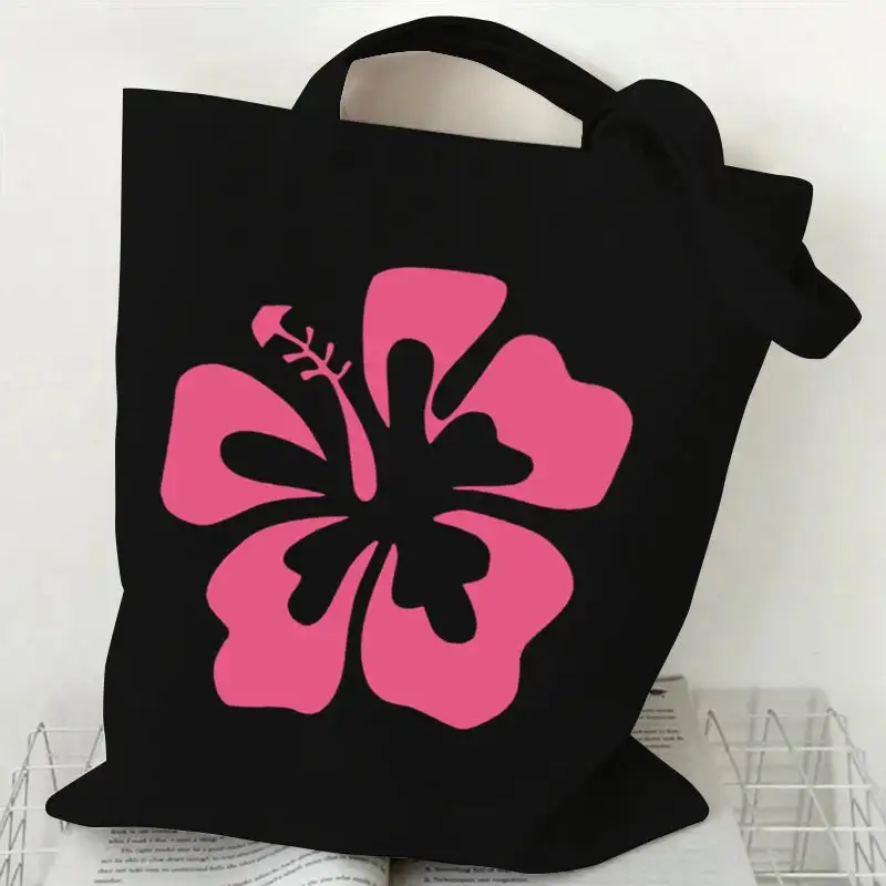 Groovy Retro Graphic Canvas Tote Bag