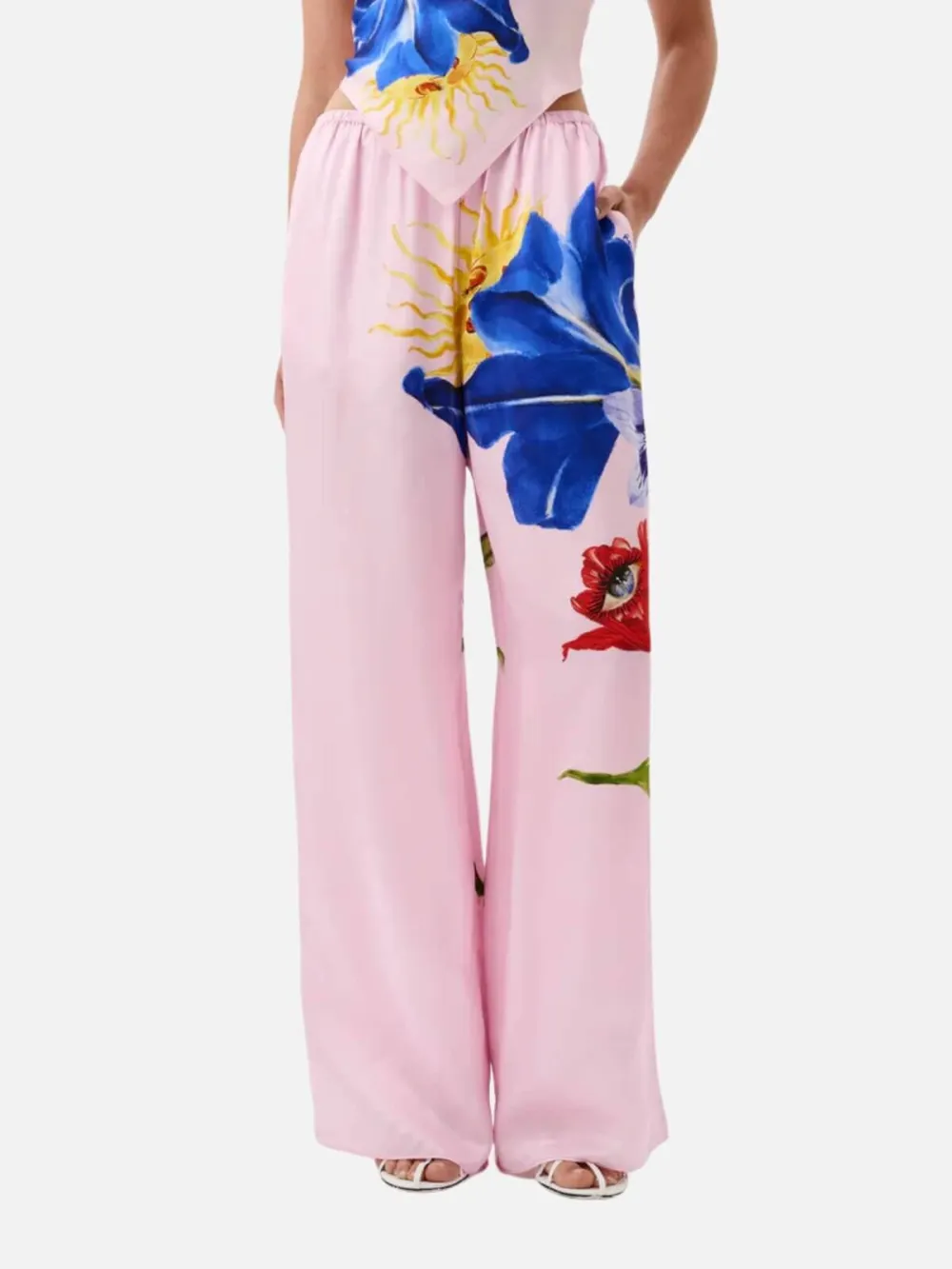 Printed Mid-Rise Pants with Pockets