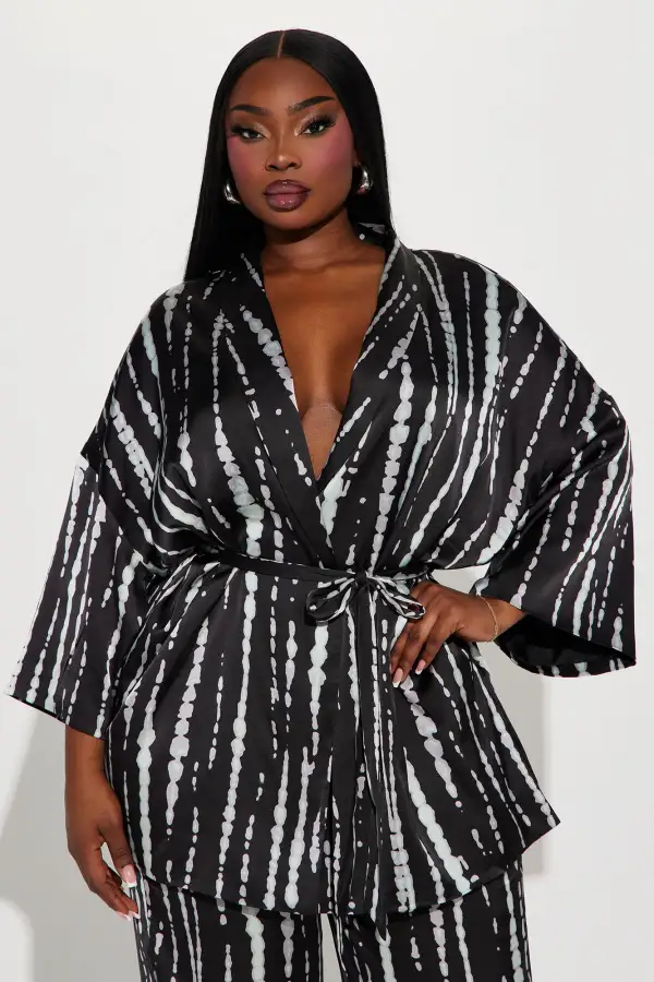 Jamie Satin Pant Set - Black/combo