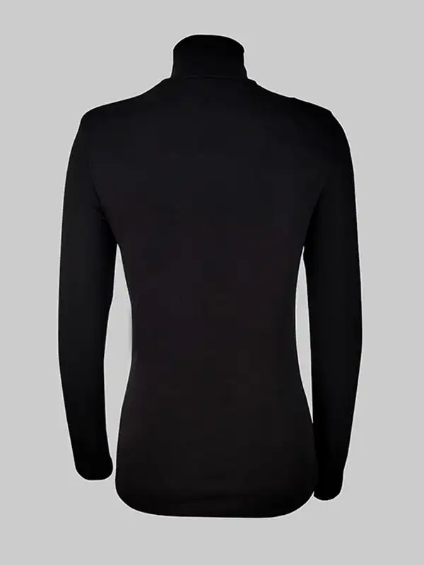 Long Sleeve Slim Fit Mesh Panel Detail High Neck T-Shirt