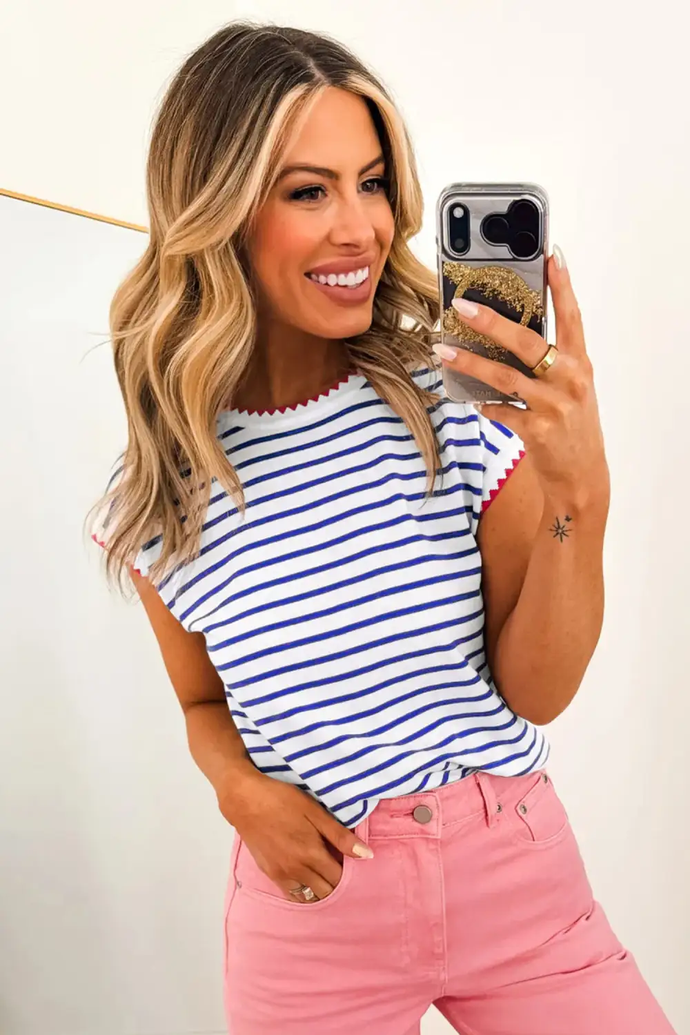 Airy Texture Crew Neck Tee