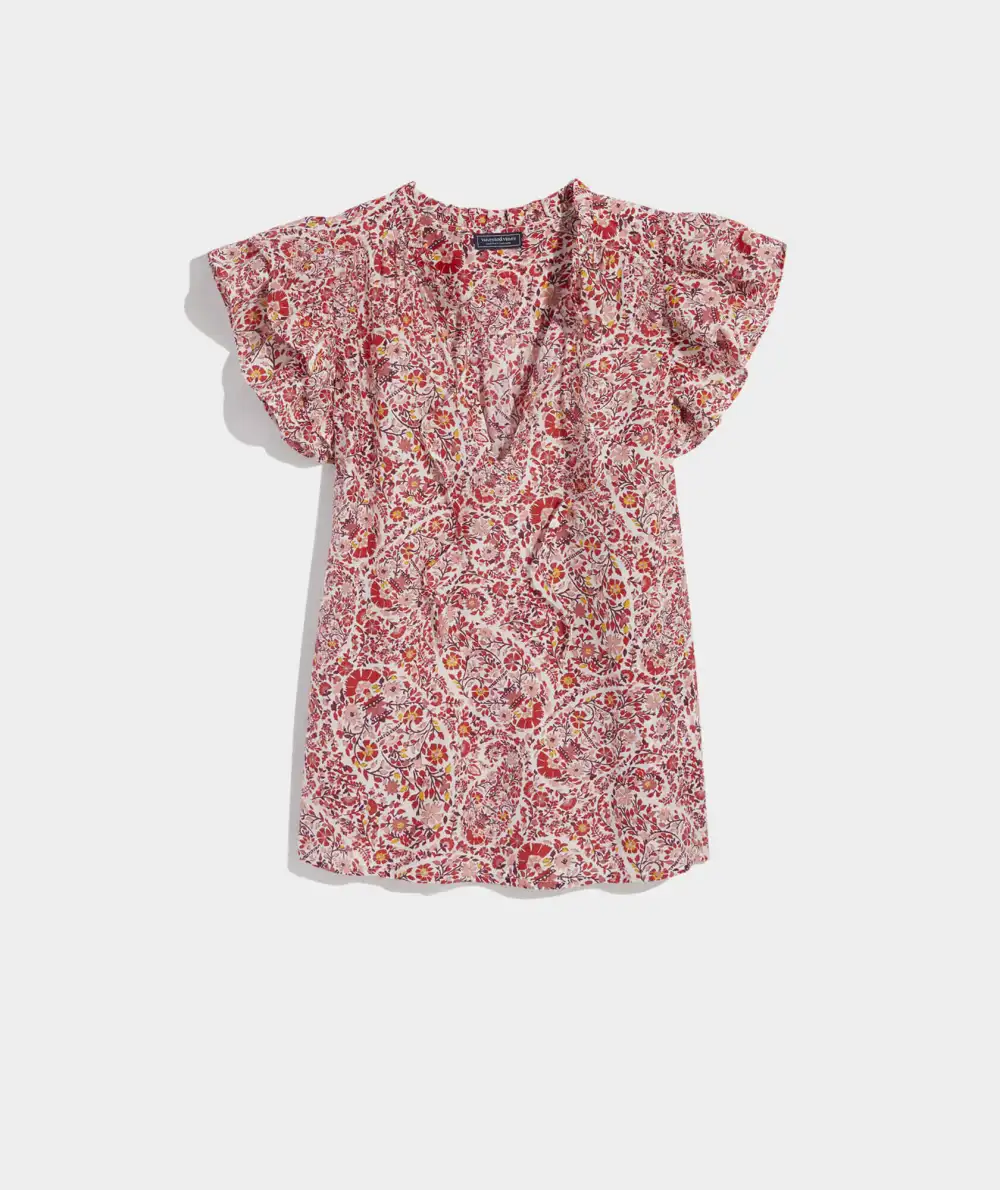 shaojunFenwick Paisley Ruffle Sleeve Top