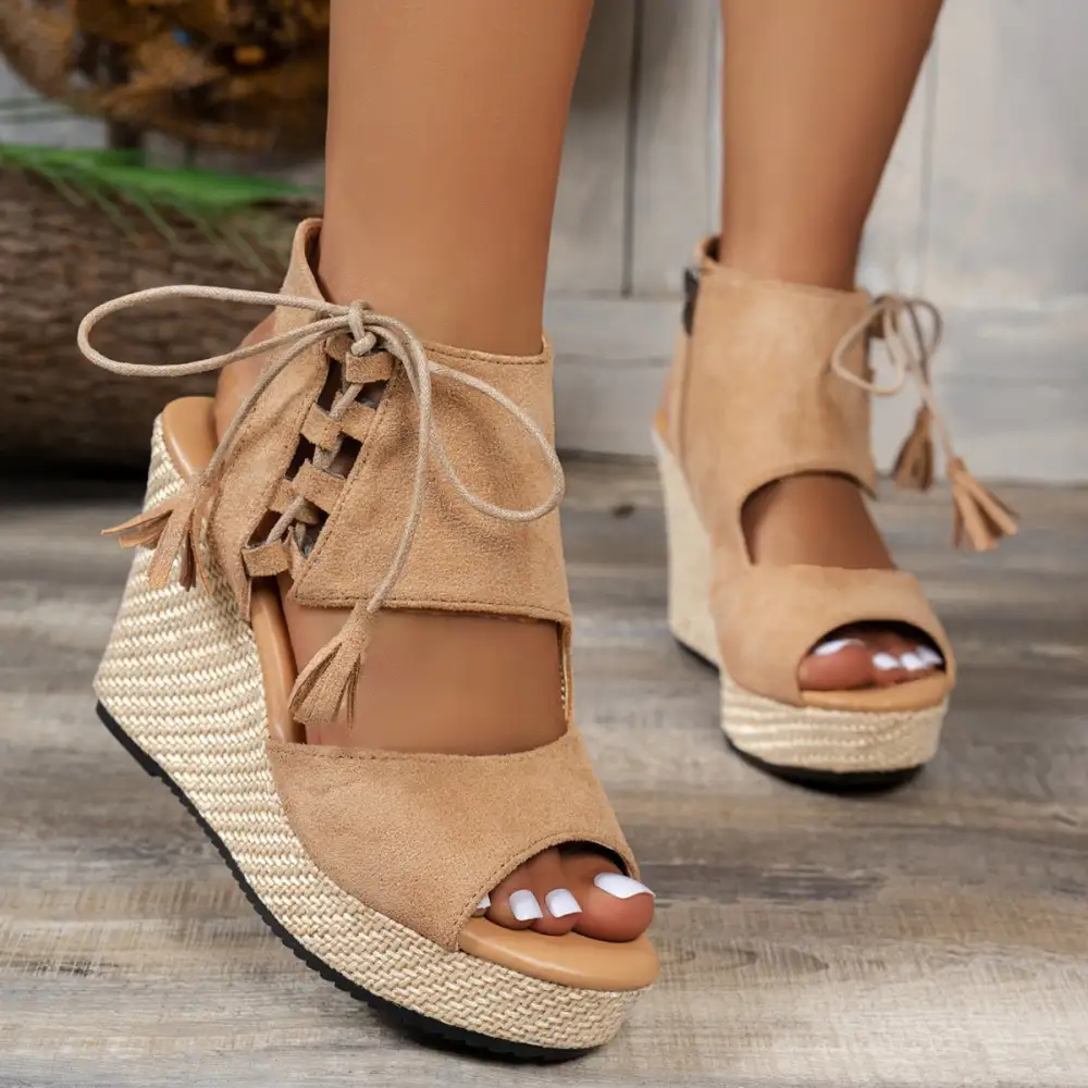 Polished Modern Open Toe Wedge Sandals
