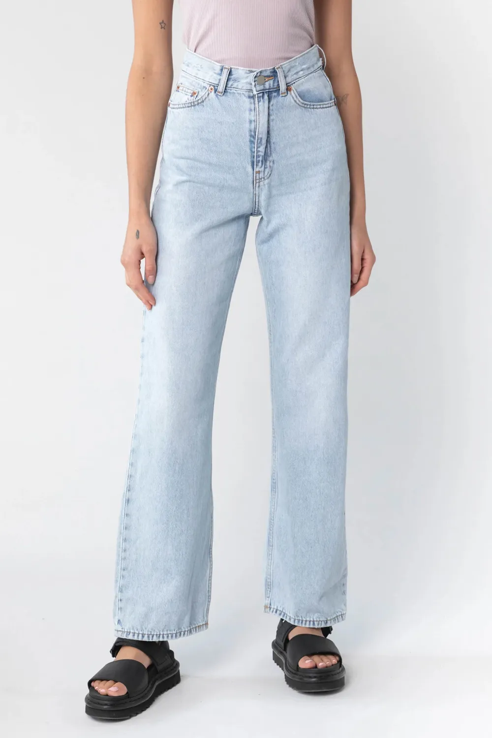 Basic Cotton Breathable High Waist Loose Jeans