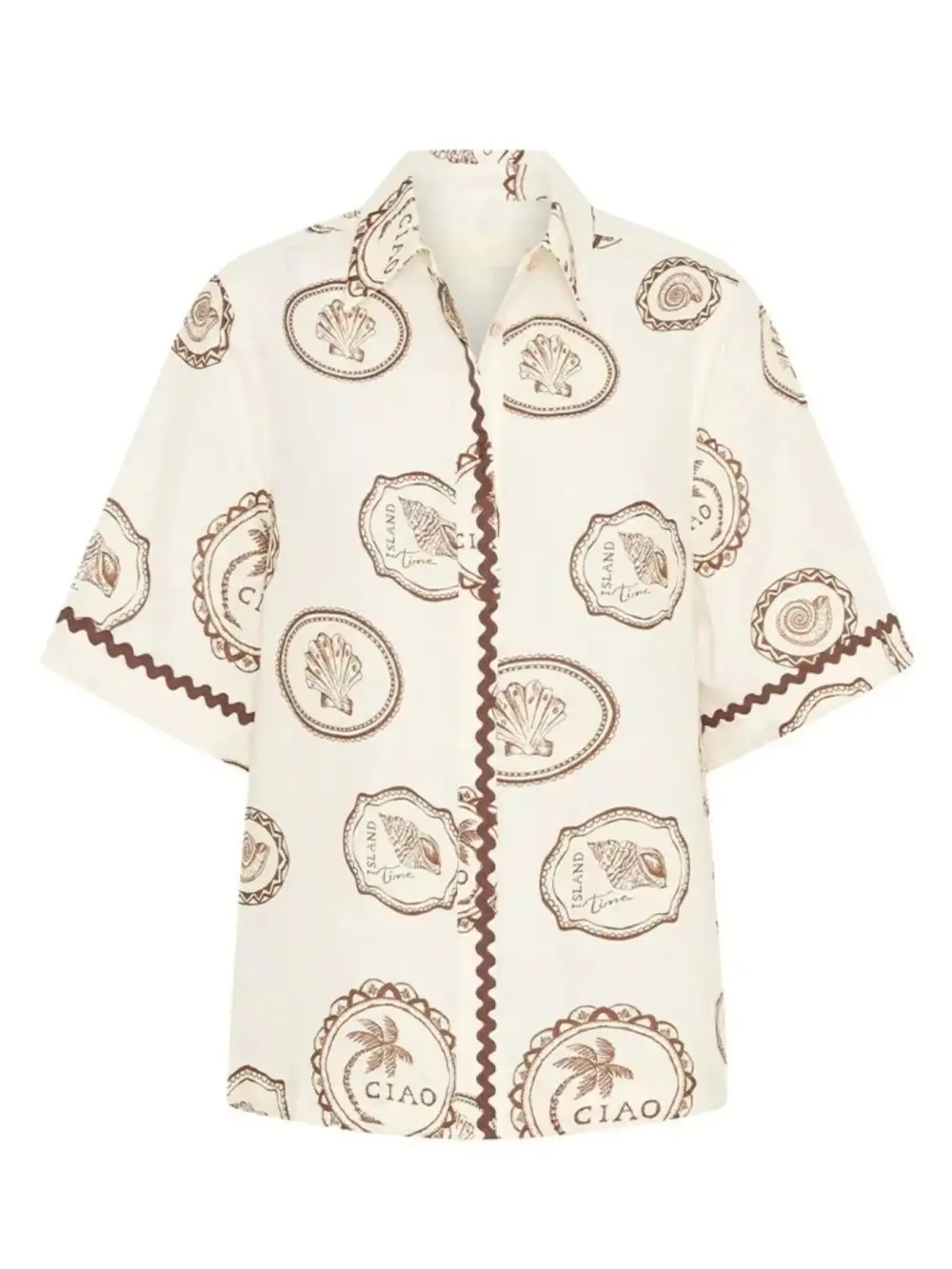 Fluid Button Front Printed Detail Coordinated Set