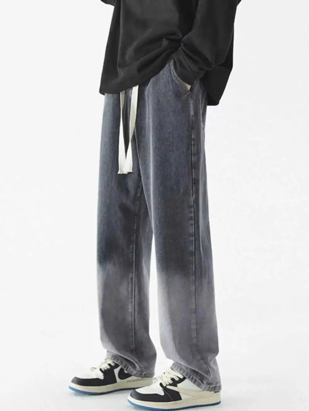 Wide Leg Washed Jeans