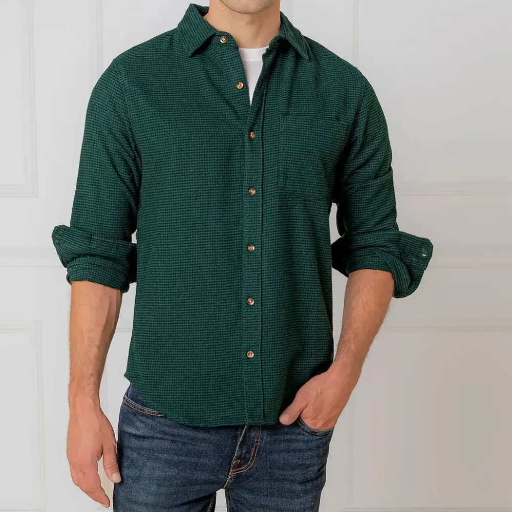 Weekend Herringbone Organic Flannel Shirt