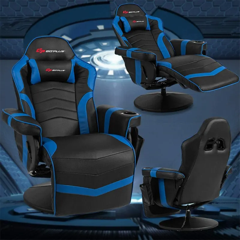 Ergonomic High Back Massage Gaming Chair Racing Style Gaming Recliner with Adjustable Backrest Footrest