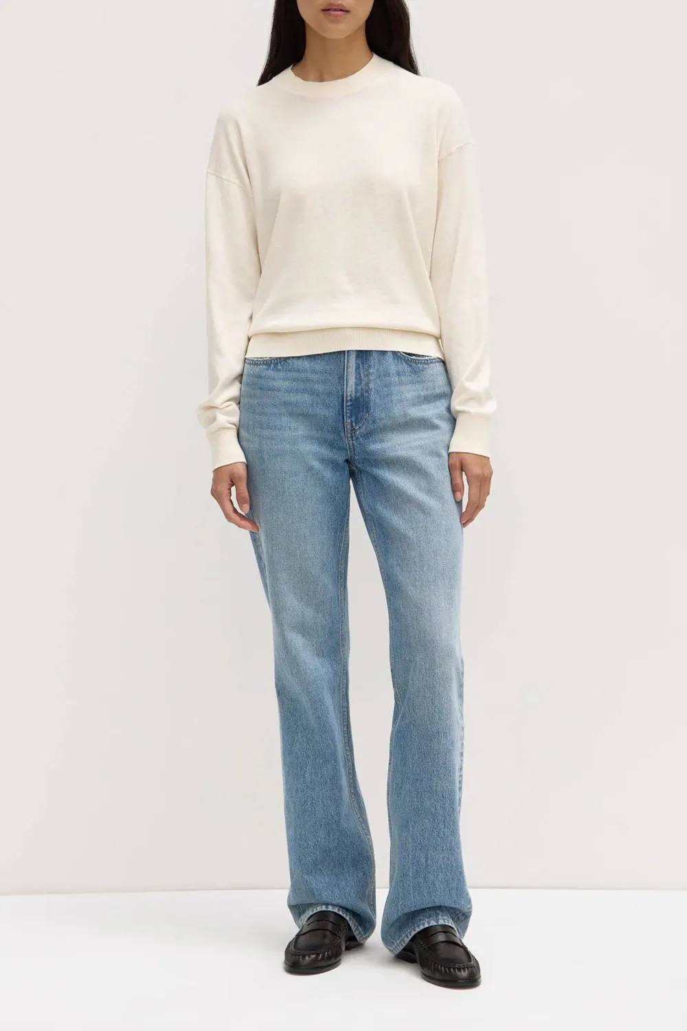 Round Neck Cotton Knit Sweater