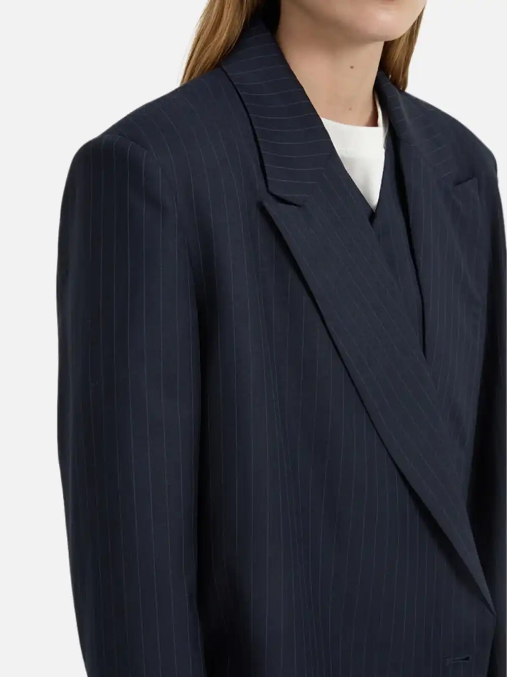 Wool-Blend Lapel Blazer