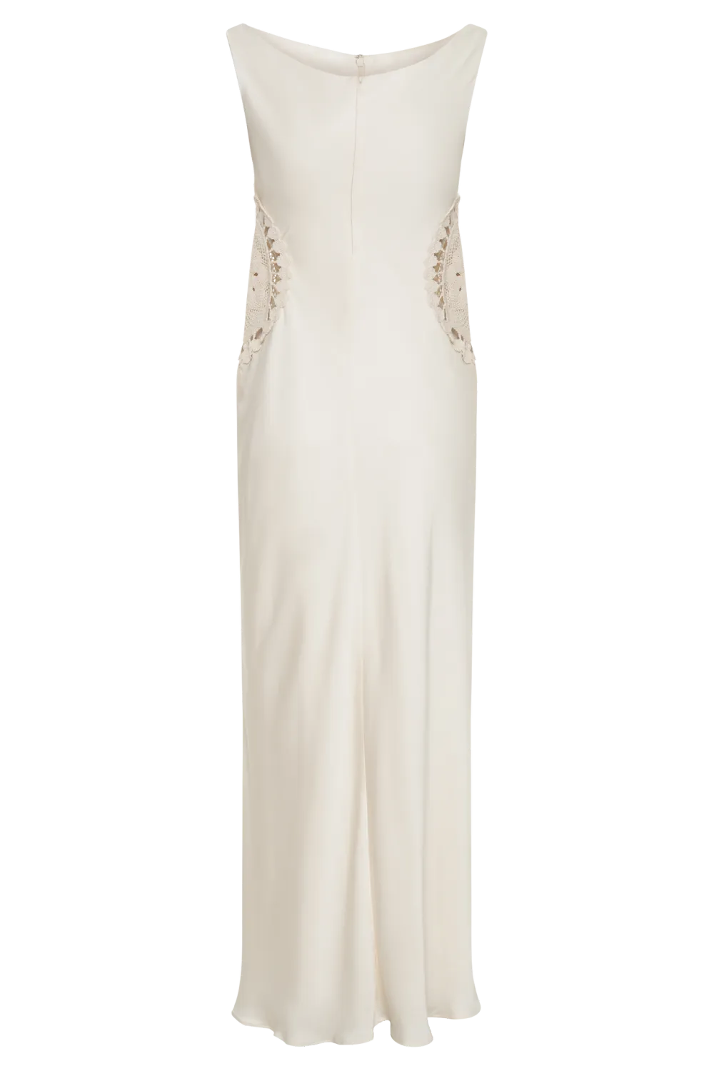 Satin Maxi Dress With Crochet