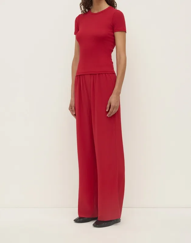 Relaxed Silk Straight-Leg Pant