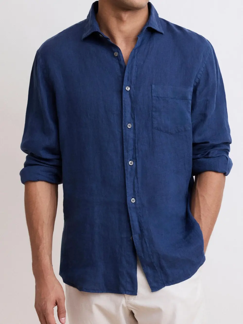 Casual Soft And Comfortable Daily Dark Blue Shirt