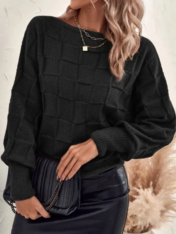 Textured Knit Sleeve Sweater