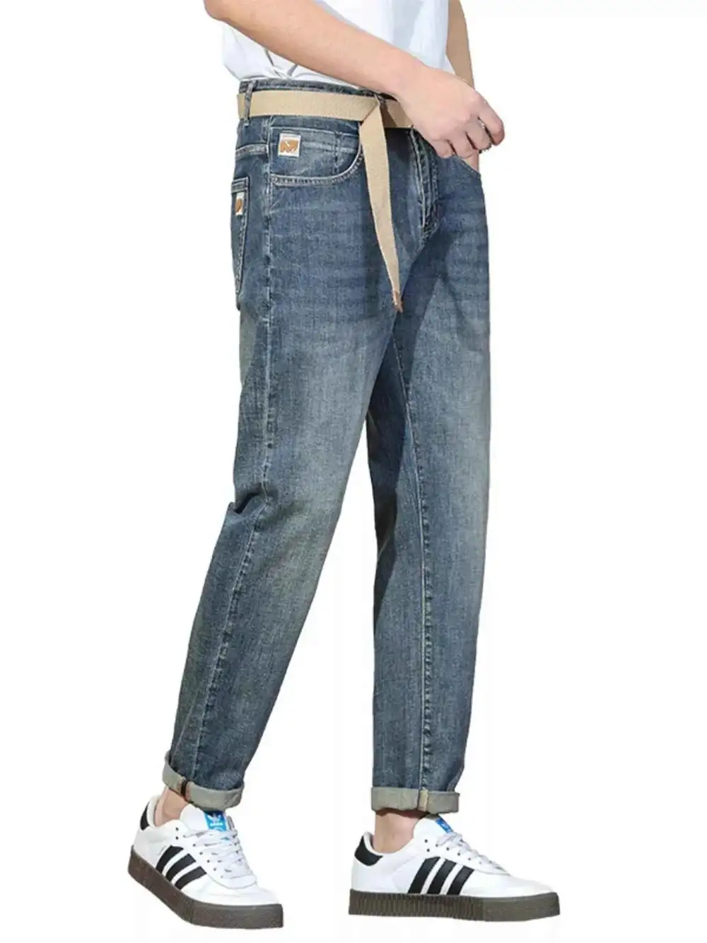 Relaxed Wash Straight Leg Jeans