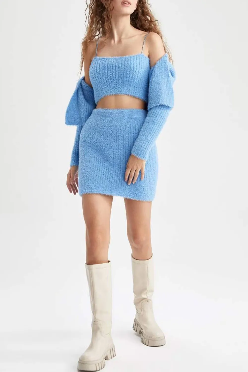 Fit Knitwear Mini Skirt