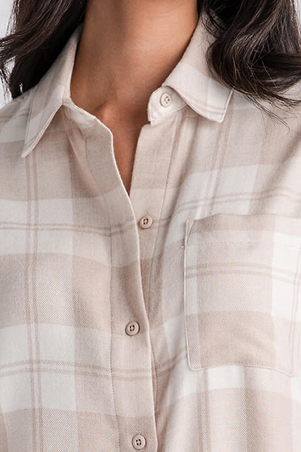 Z Supply River Plaid Button Up Shirt - putty