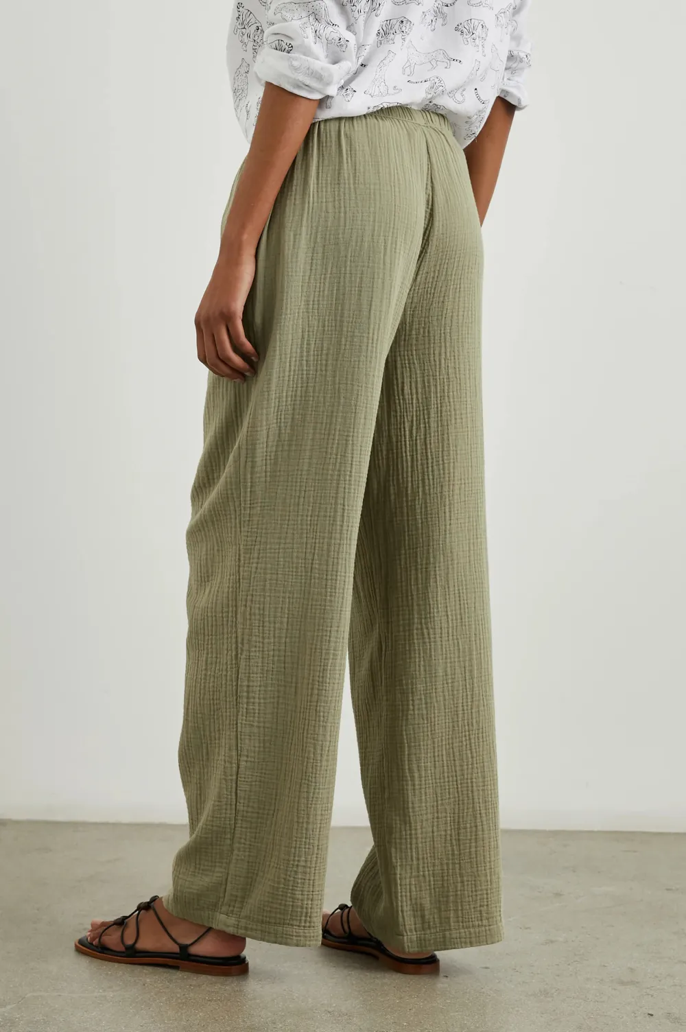 Fine-Striped Linen Wide-Leg Pants