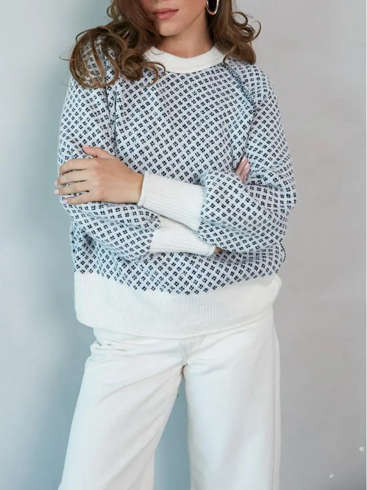 Ditsy Argyle Sweater