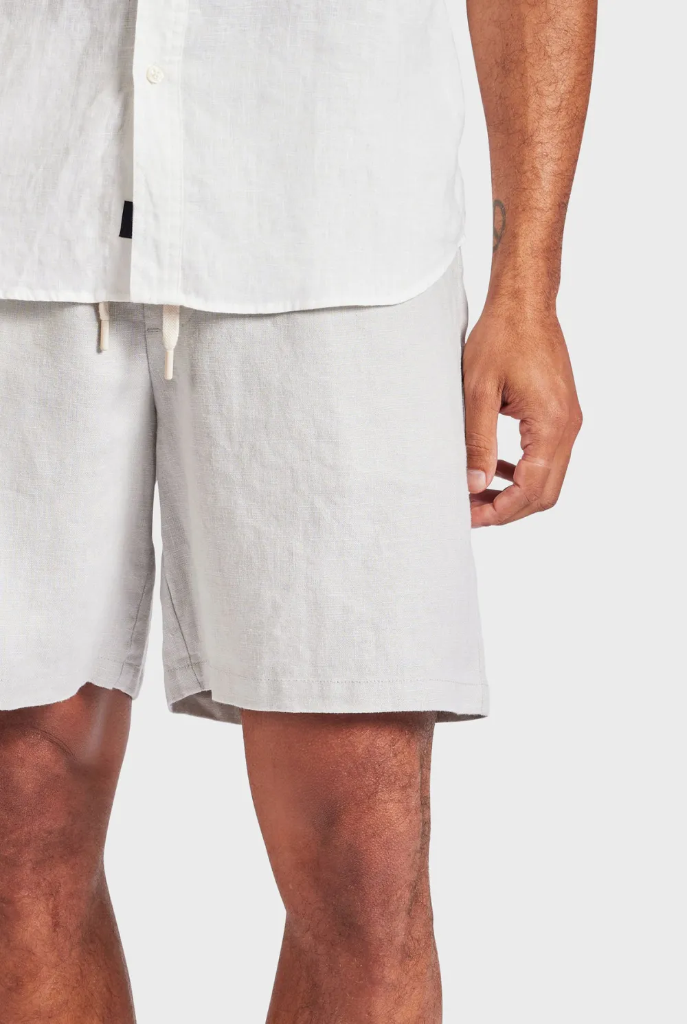 Jeff Linen Short-Ice grey