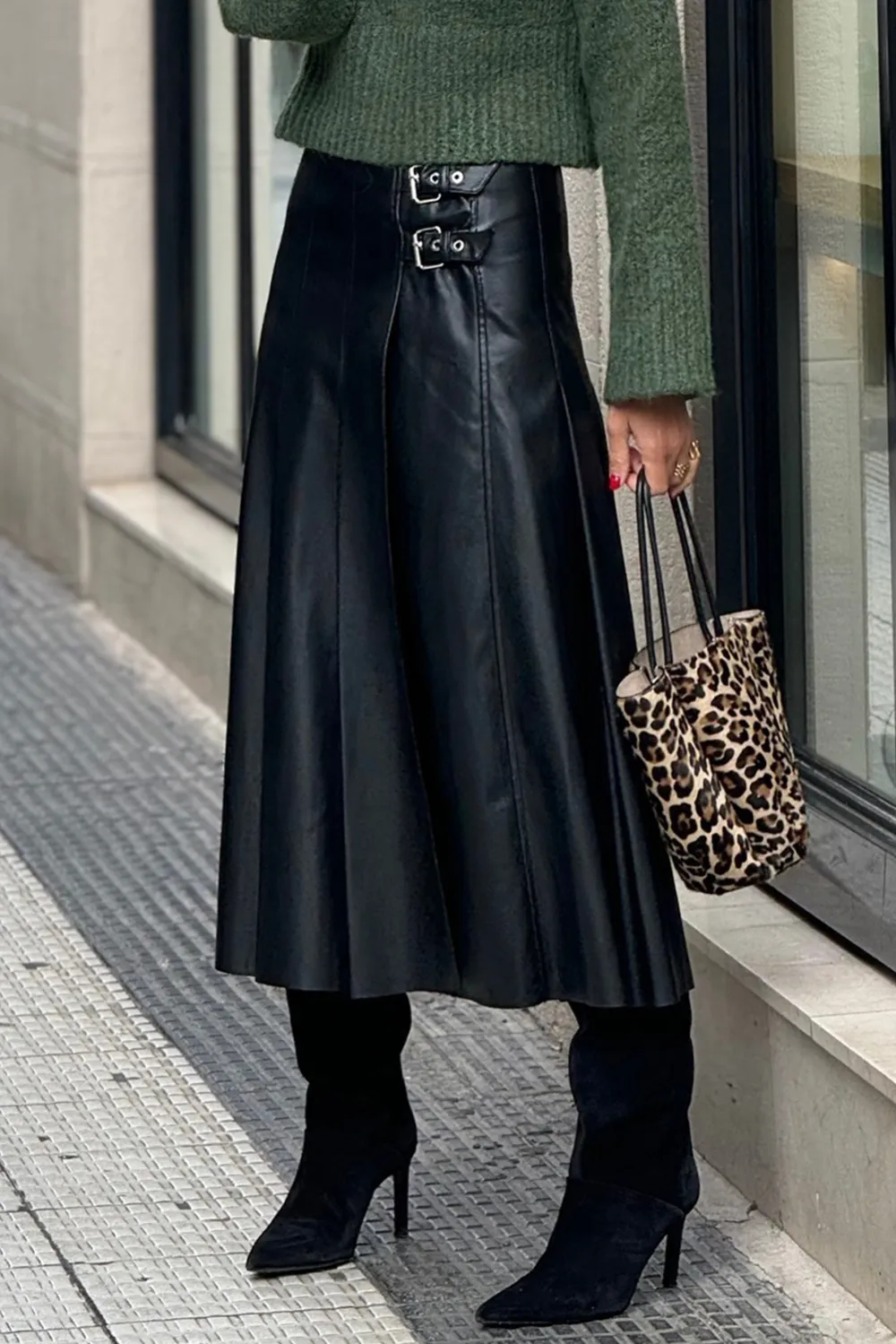 Graceful Flared Pleated Skirt
